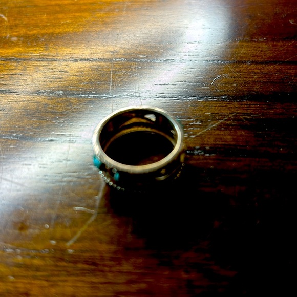 Trailblazer Ring, Silpada vintage Sterling silver and compressed turquoise. - Picture 5 of 6